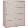 Fire King Fireking Fireproof 4 Drawer Lateral File Cabinet Letter-Legal Size 44-1/2"W x 22"D x 53"H - Lt Gray 44422CPL